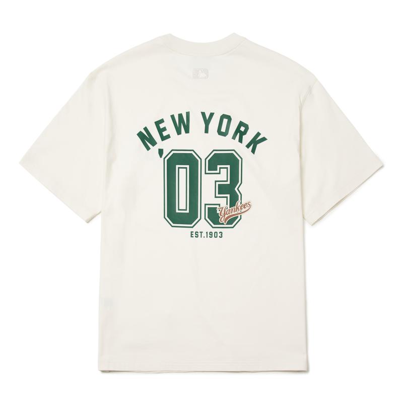 New MLB New York Yankees T Shirts Unisex White 3ATSV0344-50CRS