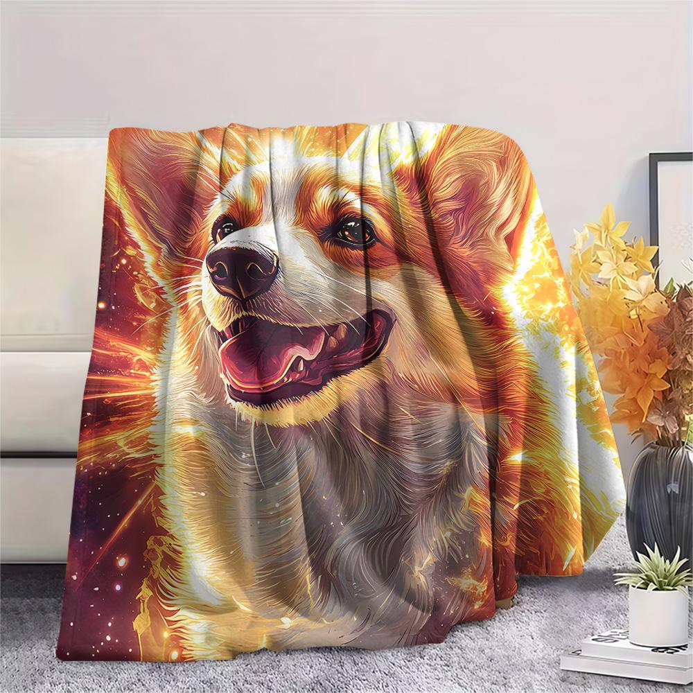 Dog Print Flannel Blanket, High quality Comfortable for All Seasons, Home Decor, Warmth and Comfort, Perfect for Christmas Gifts