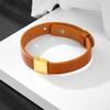 Men'S And Women'S Genuine Leather Bracelet, Simple Stainless Steel Smooth Surface Lettering Cowhide Bracelet Diy Leather Bracelet
