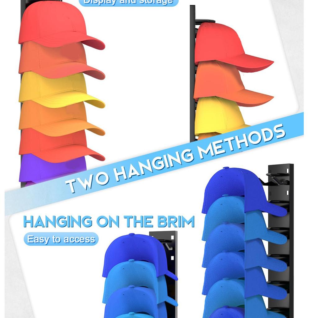Baseball Cap Storage Box, Strong Adhesive Wall Mounted Hat Rack