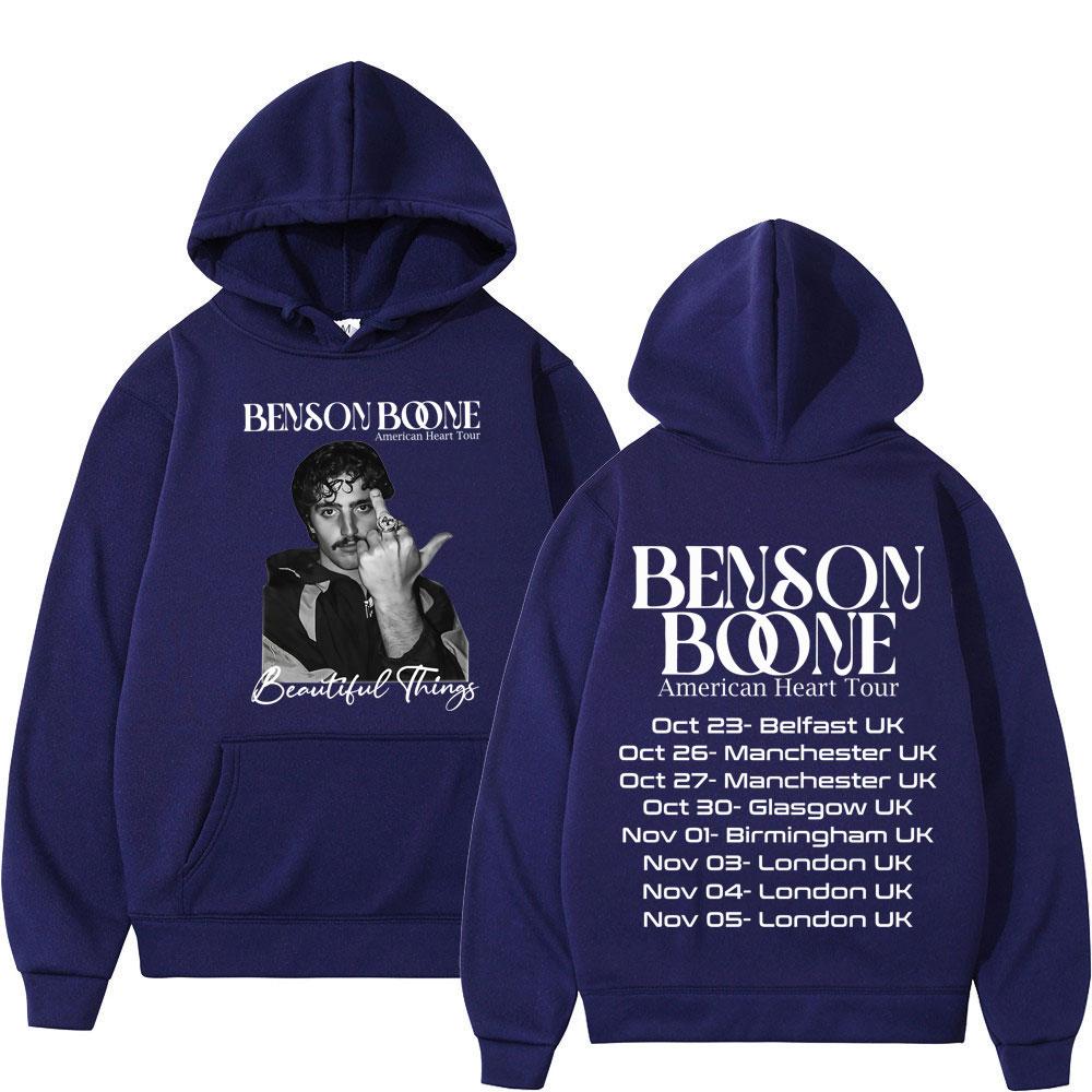 Benson Boone Concert Tour Merch 2025 Hoodie Men Women Gothic Punk Pullover Oversized Hip-hop Sportswear for Autumn and Winter