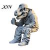 Odorless Skull Sculpture 3D Printed Sitting Skeleton Statue, Halloween Indoor Decor Figurines, Mini Decoration Figurine Home for Living Room