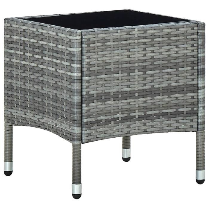 VidaXL Table de jardin Gris 40x40x45 cm Résine tressée