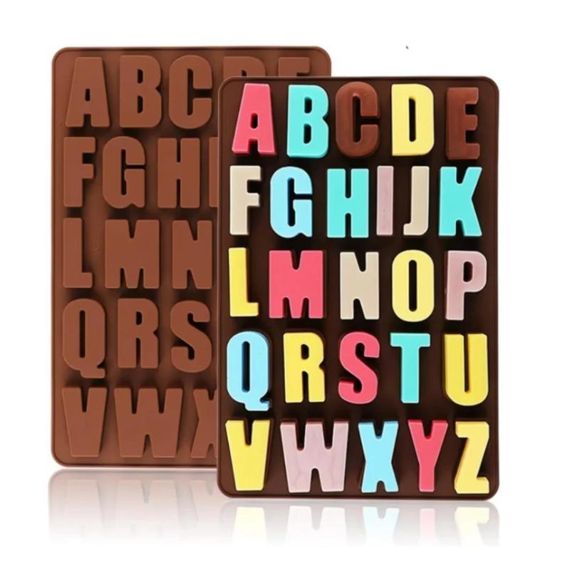 Nonstick Food Grade Silicone 26 Letters Alphabet Cookie Chocolate Mold Ice Cube Tray Multifunctional Baking Tool for Kitchen Use