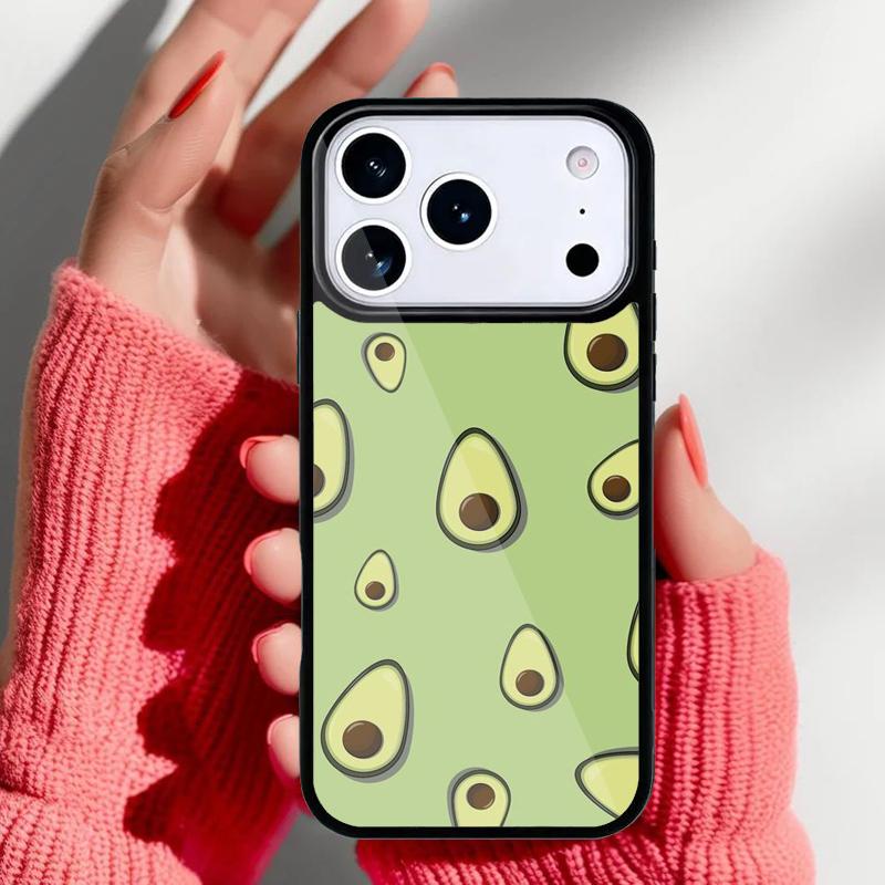 

Cute Avocado Phone Case for iPhone 17 16 15 14 13 Pro Max Back Cover for 12 11 Pro Coque iPhone 12