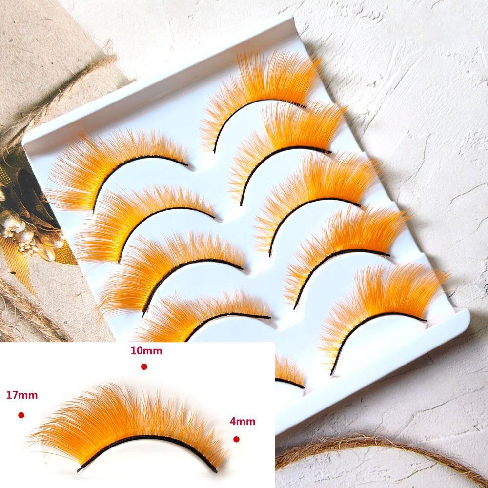5Pairs Masquerade Colored Lashes Cosplay Party Eyelash Extension Unique Colorful False Eyelashes