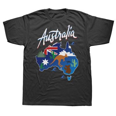 Funny Australia Map Kangaroo Koala Travel Tshirts Men Womens Fashion Casual Tshirt 100 Cotton Loose Oversized T Shirt Summer