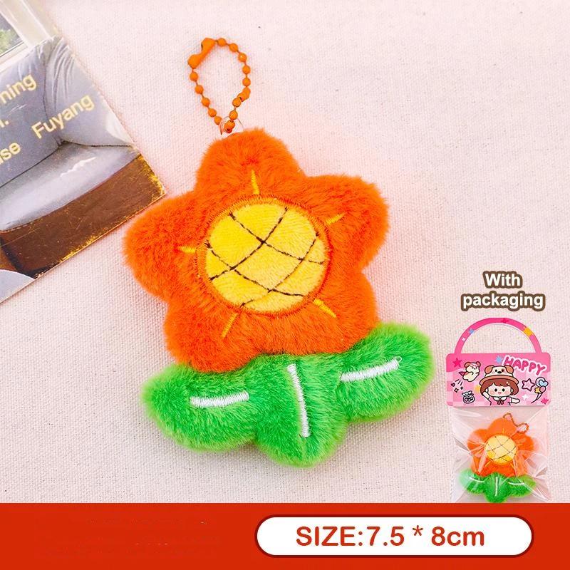 Cute Plush Sunflower Pendant Keychain Creative Yellow Flower Keychain Bag Accessories Charm Student Graduation Gift