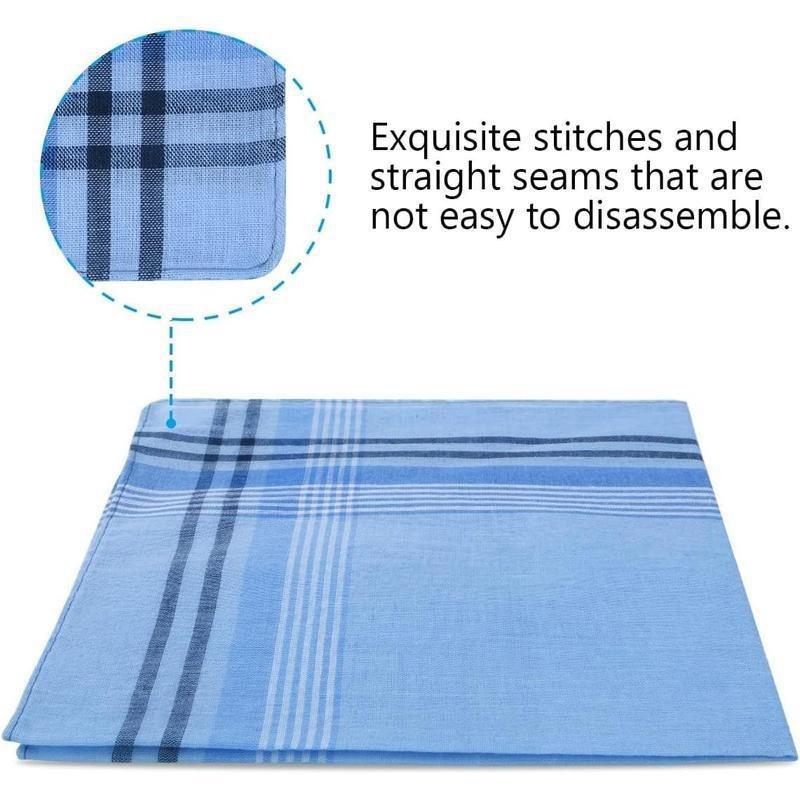 12Pcs Square Multicolor Plaid Stripe Men Women Pocket for Wedding Party Business Chest Towel Cotton Handkerchiefs Scarves