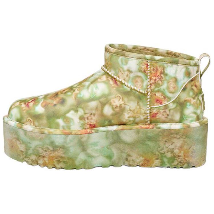 UGG Classic Ultra Mini Platform Boot Collina Strada Green Floral 1170937-GRNF 38
