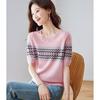Srcr Women's Silk Blend Textured Jacquard Short-Sleeve Knit Top