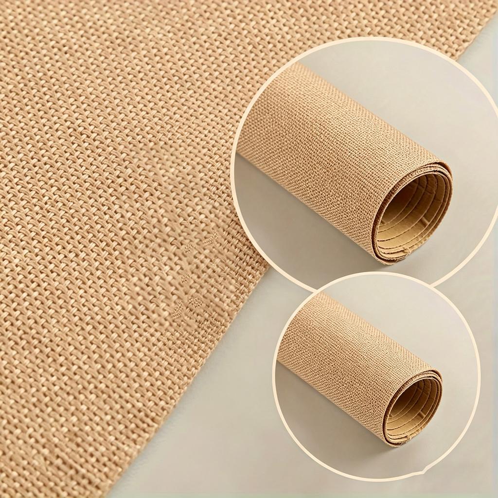 50X148CM Self-Adhesive Duty Burlap Paper Roll - Multi-Purpose Craft Material for Gift Boxes, Photo Frames, Furniture Decor
