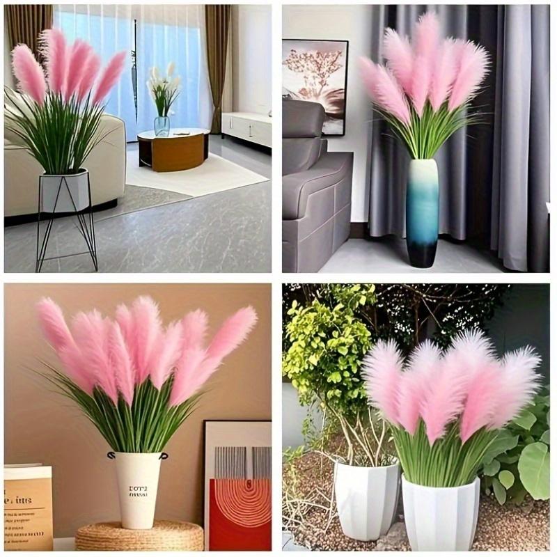 1pc 5 Heads Large Realistic Pink Artificial Foxtail Grass Plants, 31.5inch Tall with Pink Reed Flowers and Green Foliage Bushes - Indoor/Outdoor Use