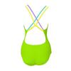 Double-layer multi-color shoulder strap one-piece competitive swimsuit for 's professional sports training, low fork to cover the belly