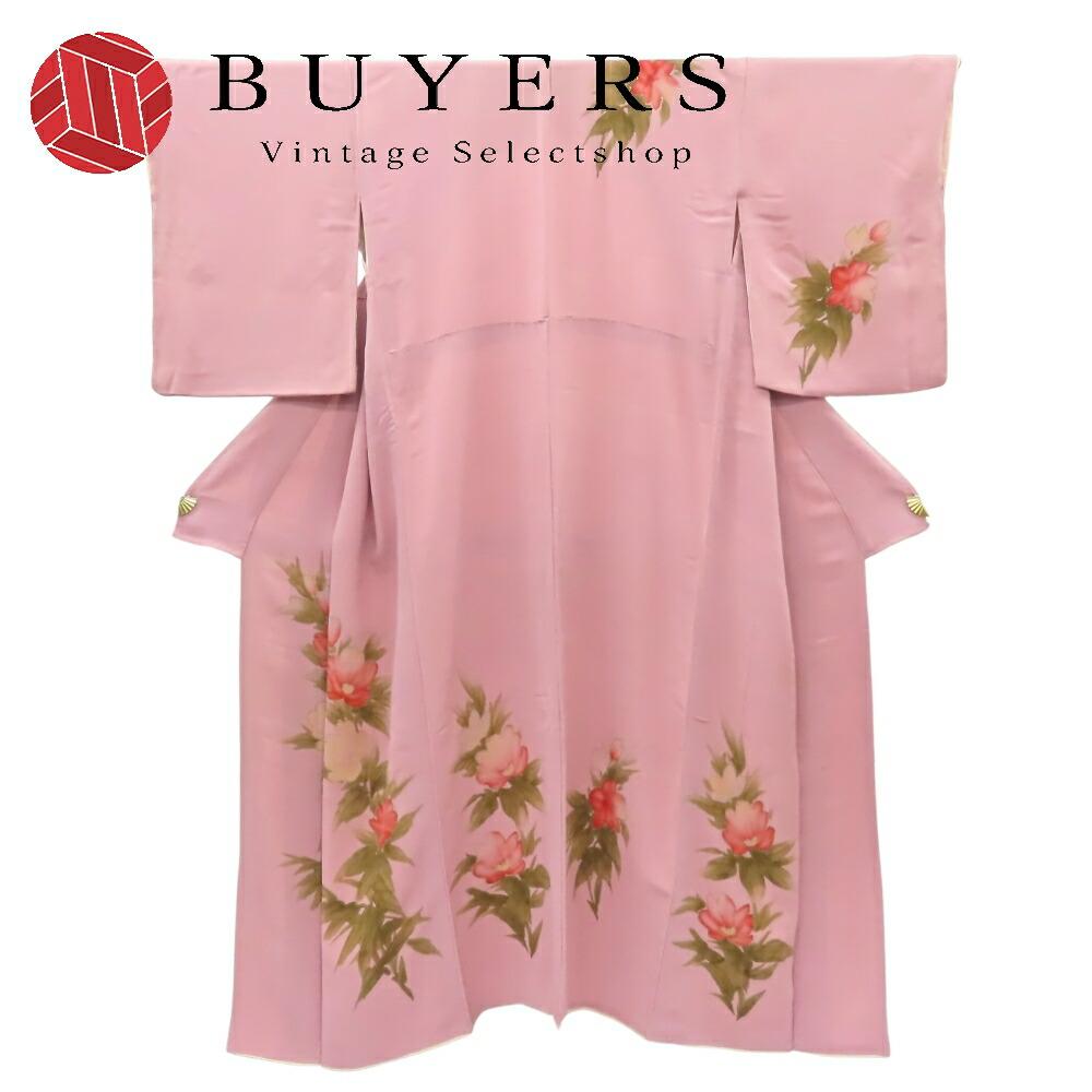 Homongi/Attachment Pure Silk Pink Japanese Kimono Kimono Ladies Women