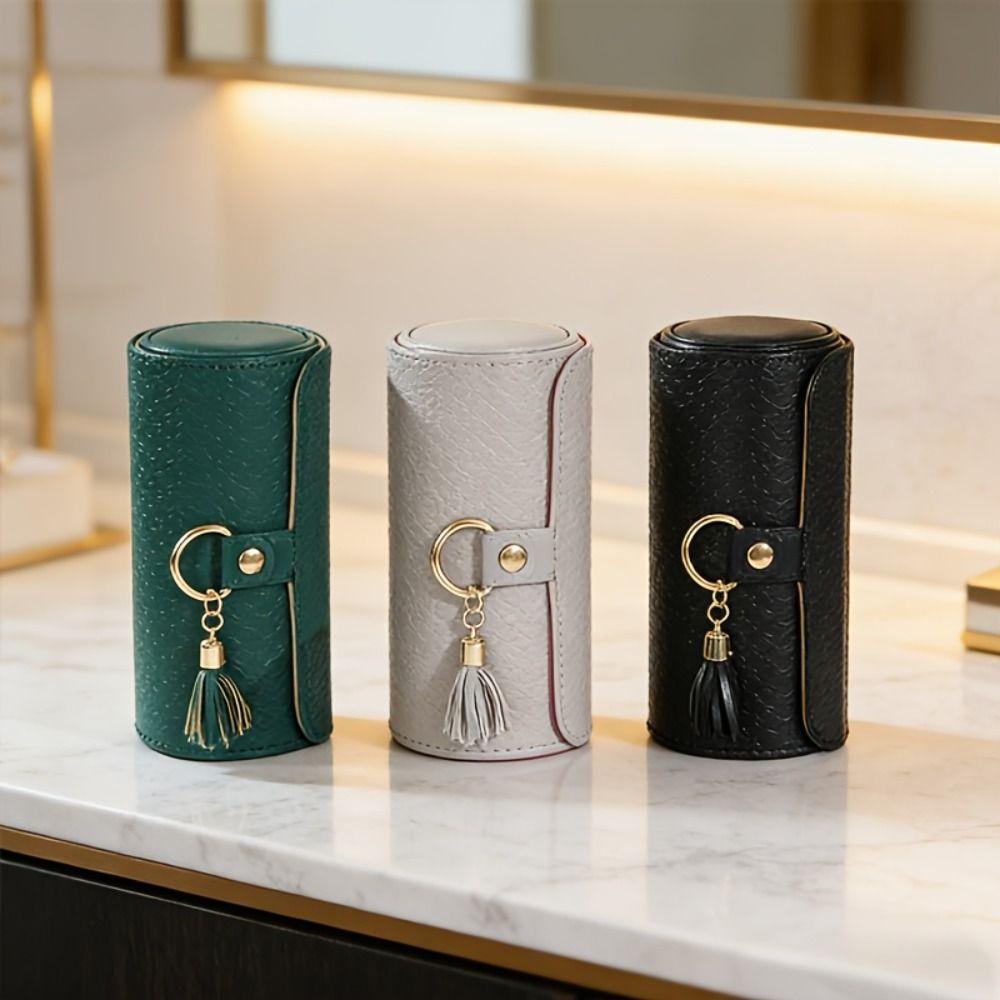 Magnetic Closure 3-Tier Cylindrical Jewelry Organizer Travel Jewelry Storage  Gift For Women