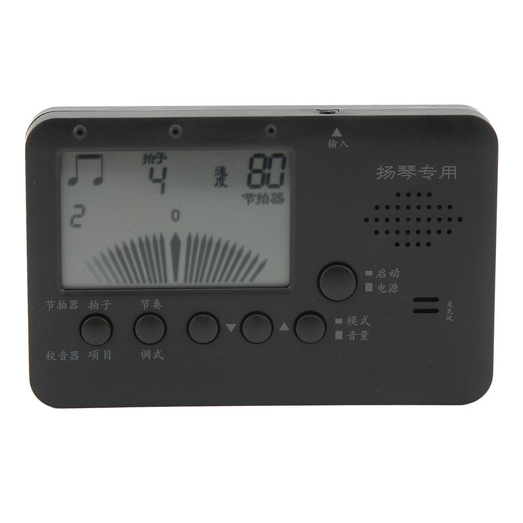 Dulcimer Tuner 3 in 1 Metronome Tuner Tone Generator Music Instrument Tool with LCD Display MT520Y Black