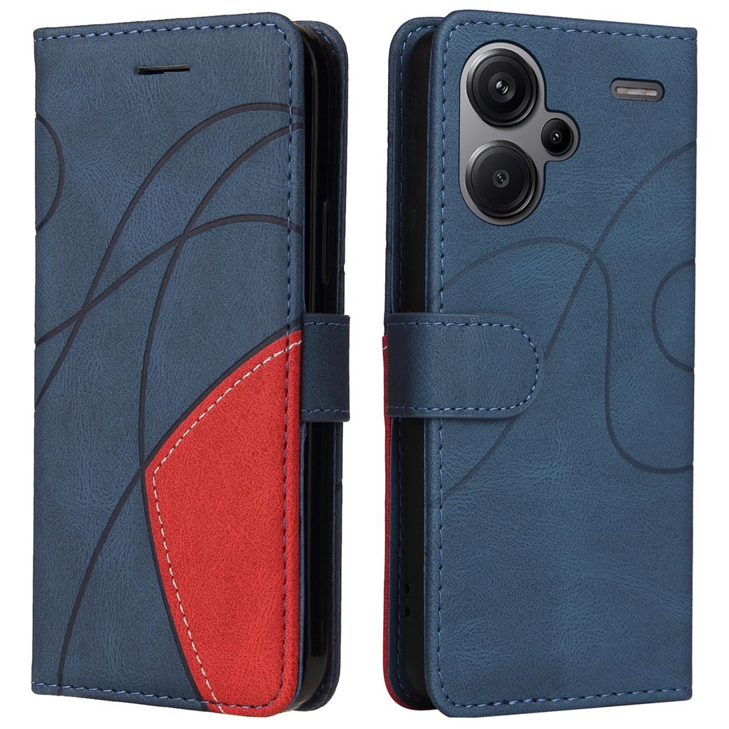 For Xiaomi Redmi Note 13 Pro+ 5G Leather Case Wallet Stand Color Splicing Phone Cover