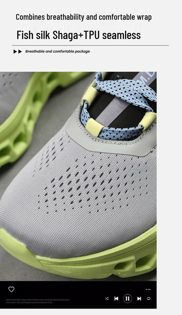 Tênis de Corrida Masculino Respirável de Verão Flyknit - Absorção de Choque, Versátil, Tênis de Pai Modernos