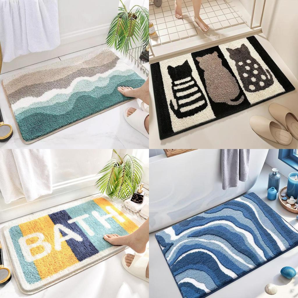 Tappetino da Bagno in Finto Cashmere Antiscivolo Impermeabile per Doccia, per Uso in Bagno e Ingresso