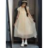 Gentle and Sweet Wind Small Flying Sleeve Dress Women's Summer New Small Loose Medium and Long Fairy Skirt