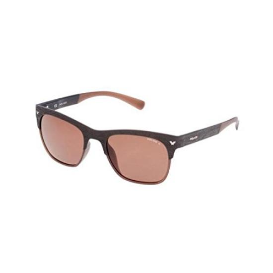 Police GAME2 Polarized Sunglasses 53 Brown S1950M-94CP Semi-Matte