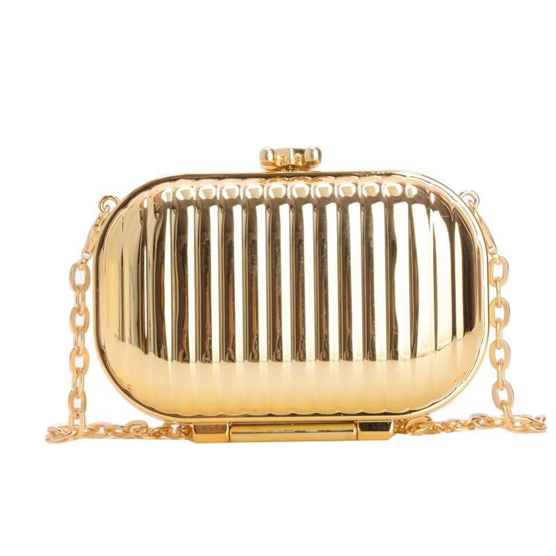

Korean Style Single Shoulder Bag Golden Silver Lipstick Storage Bag Crossbody Bag Women Golden L