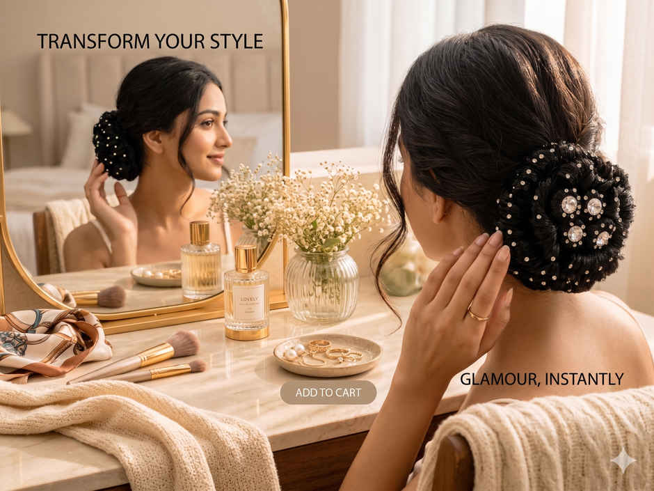 Perpetual Mart Silver Stone Juda Hair Bun Accessory