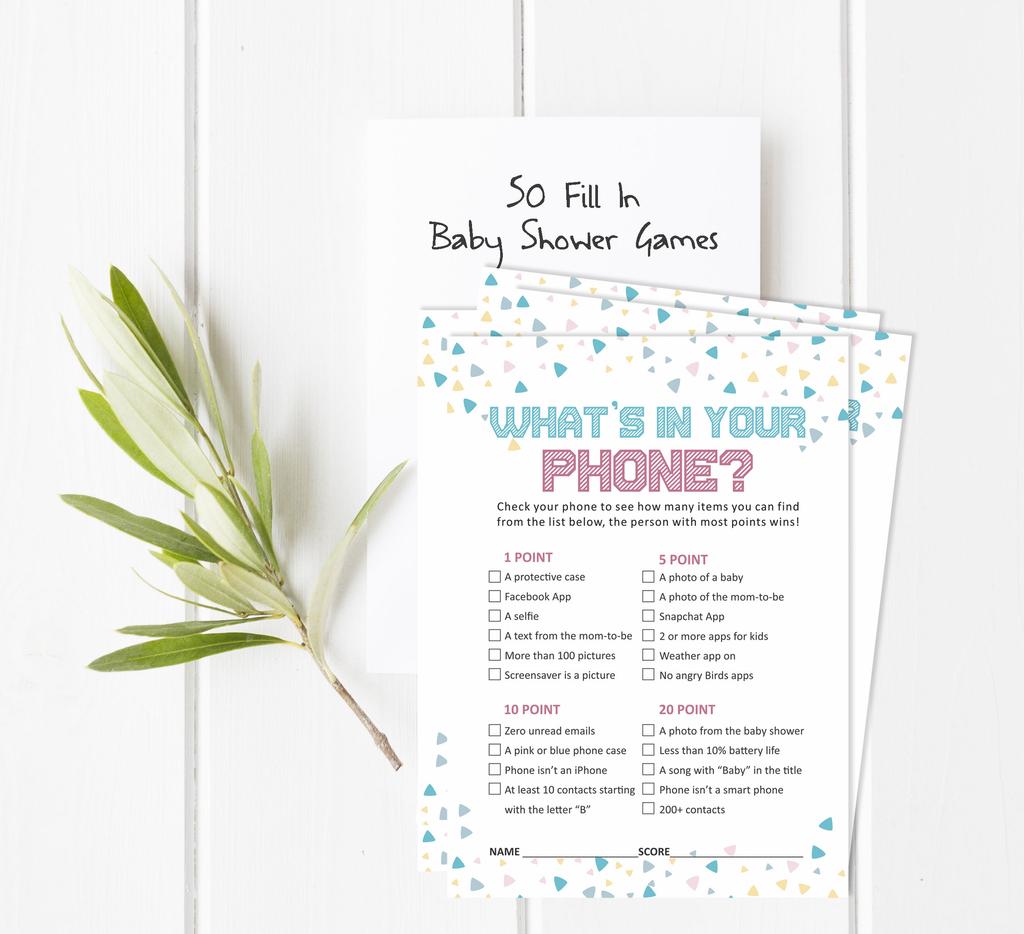 Inkdotpot Gender Reveal Baby Shower Game Set Of 50 BabyA  AlphabetA  ABCA  Game Ita    s A Boy Ita    s A Girl Party