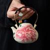 100ml Chinese Handmade Flowers Ceramic Teapot Household Pot Ball Hole Filter Tea Pot Beauty Tea Infuser Kettle Travel Teaware