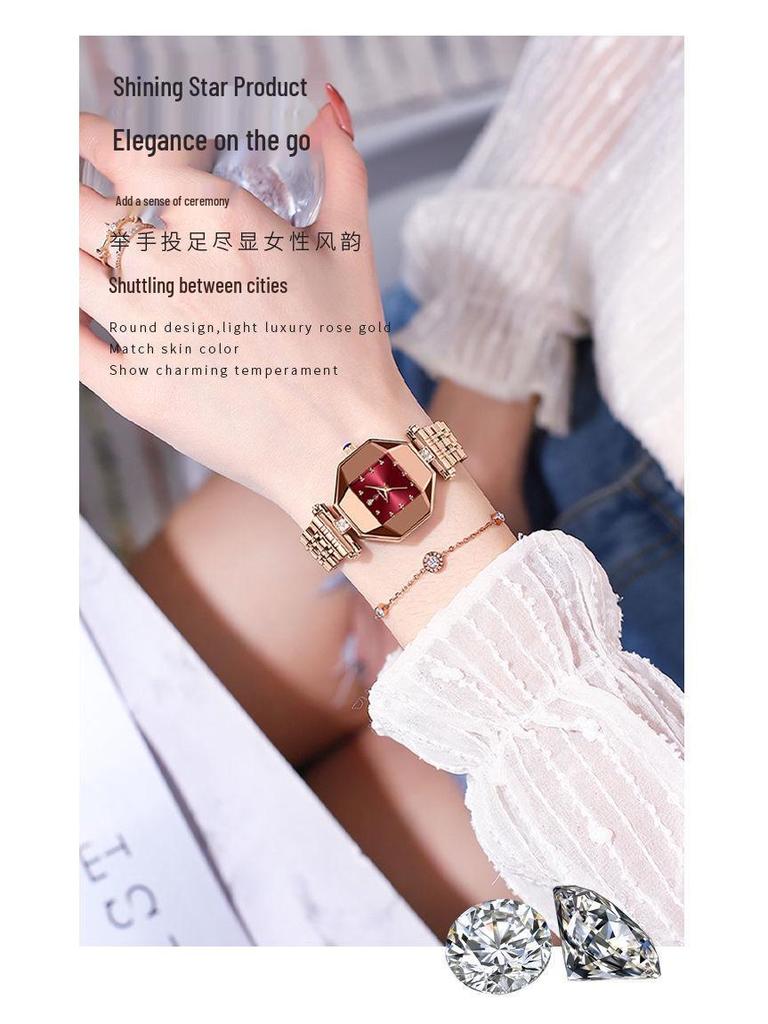 Schweizer Wasserdichte Damen Grüne Quadratische Quarz Armbanduhr - TikTok Trendartikel