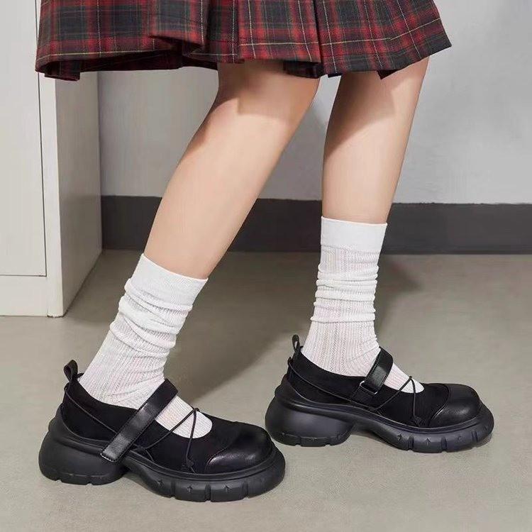 Big head Mary Jane single shoes women's 2025 summer and autumn new versatile height increase thick sole small man design sense small leather shoes
