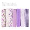 7Pcs 7 assorted styles Floral Cotton Fabric Purple floral pattern Fabric Bundle  Quilt making