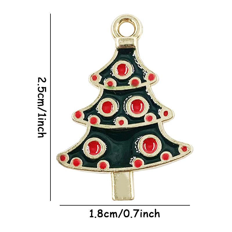 10pcs Bell Xmas Tree Enamel Pendant Santa Snowflake Charms DIY Christmas Gift Necklace Bracelet Accessories Party Supply