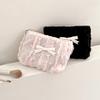 Mini and Cute Makeup Bag, Lace Bow, Portable Coin Wallet Handbag, Ladies' Cosmetics Storage Bag