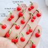 50Pcs Cute Mini Red Cherry Nail Art Resin Designer Charms DIY Craft For Nail 3D Decorations Jewelry