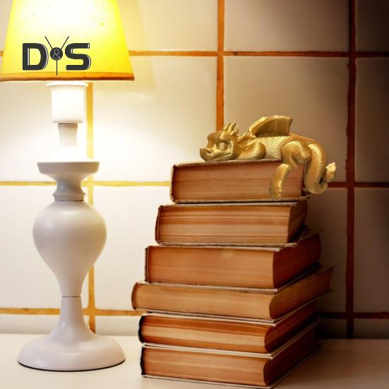 Sleeping Dragon Bookshelf Decor 3D Printed Dragon Figurine Book Nook Sleeping Dragon Shelf Decoration for Book Lovers And Fantasy Enthusiasts