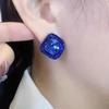 Sapphire Blue Zircon Rhinestone Earrings: High-End Light Luxury & Versatile Elegant Ear Jewelry