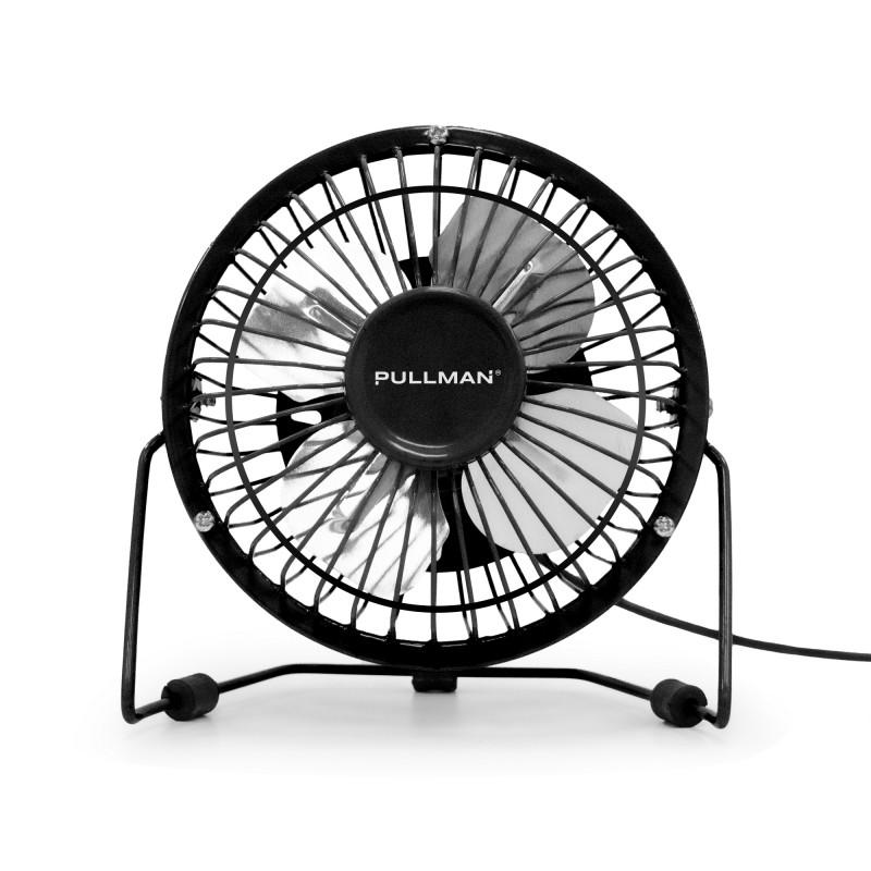 Pullman - Mini Ventilateur De Bureau Usb - Portable, Léger, Orientable - En Métal Noir