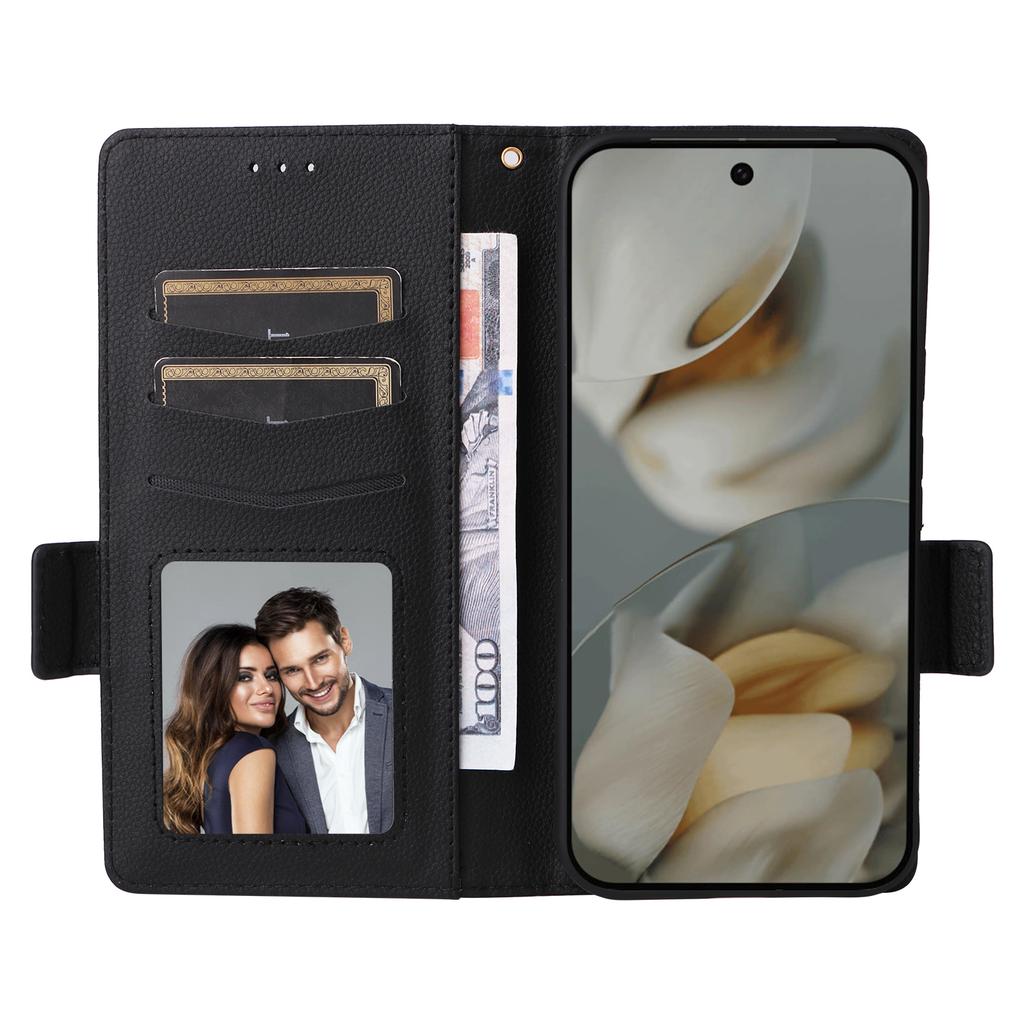 For Google Pixel 10 Pro XL Case with Wrist Strap Litchi Texture PU Leather Wallet Phone Cover