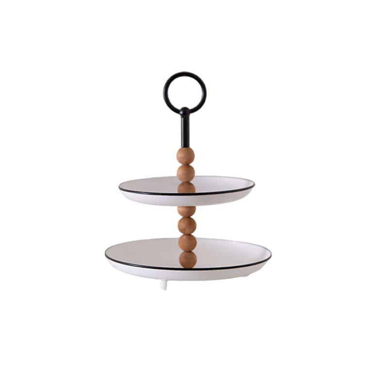 French Double-Layer Romantic Fruit Tray: Elegant Snack & Storage Bowl for Spring Festivals & Entryways