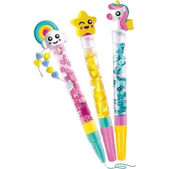 Clementoni - Créer tes stylos - Mini atelier des Stylos - Thème Fantaisie - 3 à créer - Dès 6ans