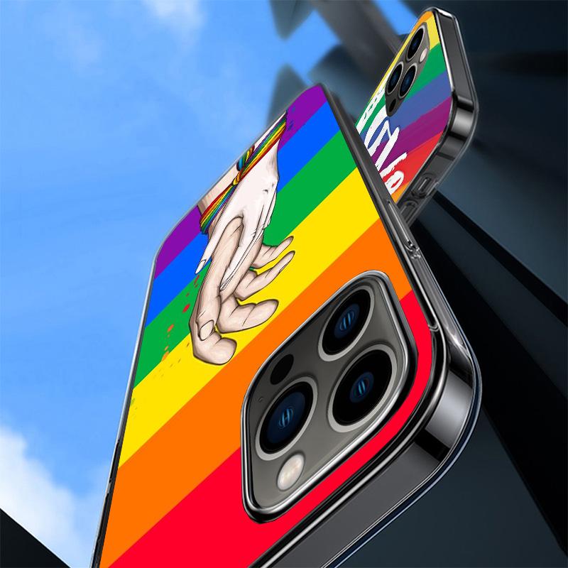 Liebe Ist Liebe LGBT Regenbogen Handyhülle Für iPhone 17 Air 16 Pro Max 16E 15 + 14 Plus 11 12 13 Mini 7 8 SE Geschenk Druck Abdeckung Fundas