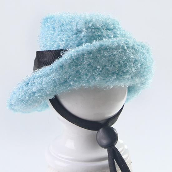 Sombrero para Mascota Pequeña con Forro Polar Suave Banda Elástica Ajustable Diseño Cowboy Sombrero para Mascota Accesorio para Mascota Fotografía Callejera