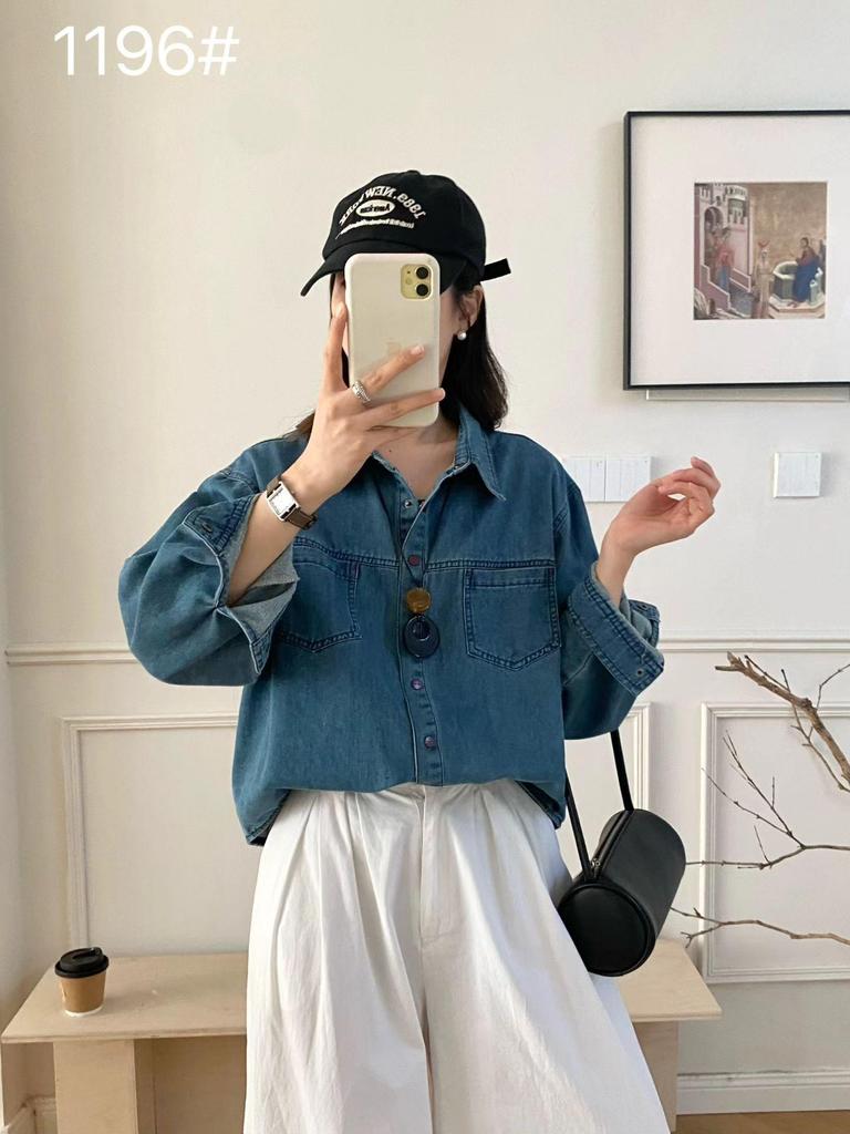 2026 Early Spring Women's High-End Korean Brushed Denim Shirt Jacket