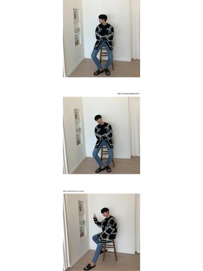 Autumn Men's Korean Trend Loose Knit Cardigan Sweater