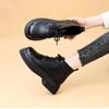 Soft leather thick-soled Martin boots women's new autumn single boots soft-soled low-top new black short boots