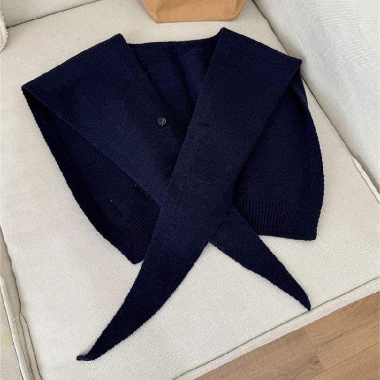 Stylish Cropped Shoulder Wrap Scarf Lightweight Polyester Shawl Elegant Women's False Collar Fashion Outerwear