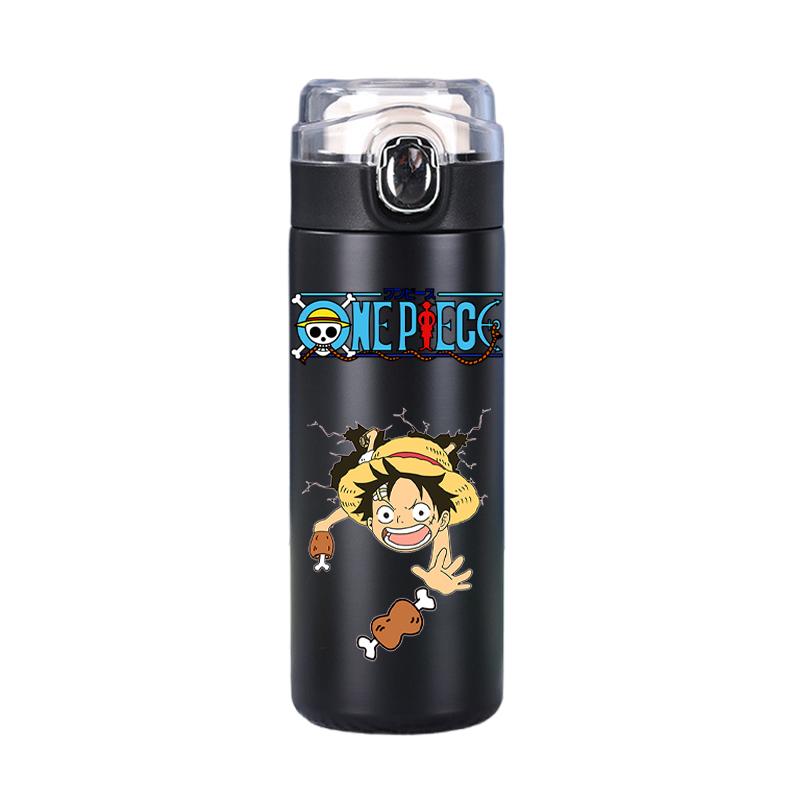 Bottiglia termica stampata Anime One Piece da 400 ml, in acciaio inox, a prova di perdite, per caffè, tè, latte, acqua