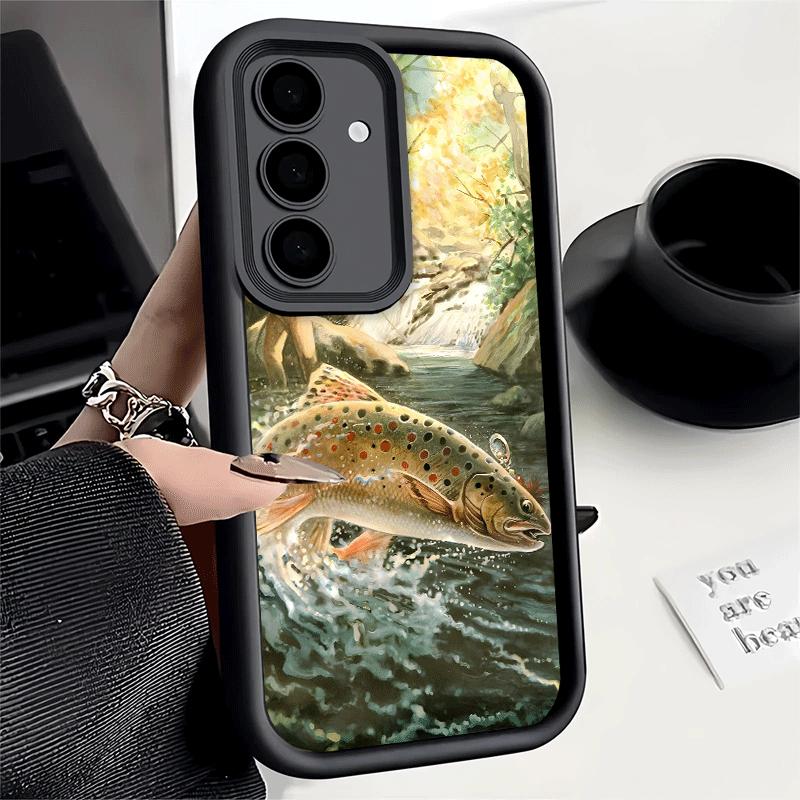 Phone Case for Samsung Galaxy A17 A16 A15 A14 A13 Carp Fish Fishing Rod A56 A36 A26 A55 A35 A25 A54 A34 A24 A53 A33 A23 A07 A06